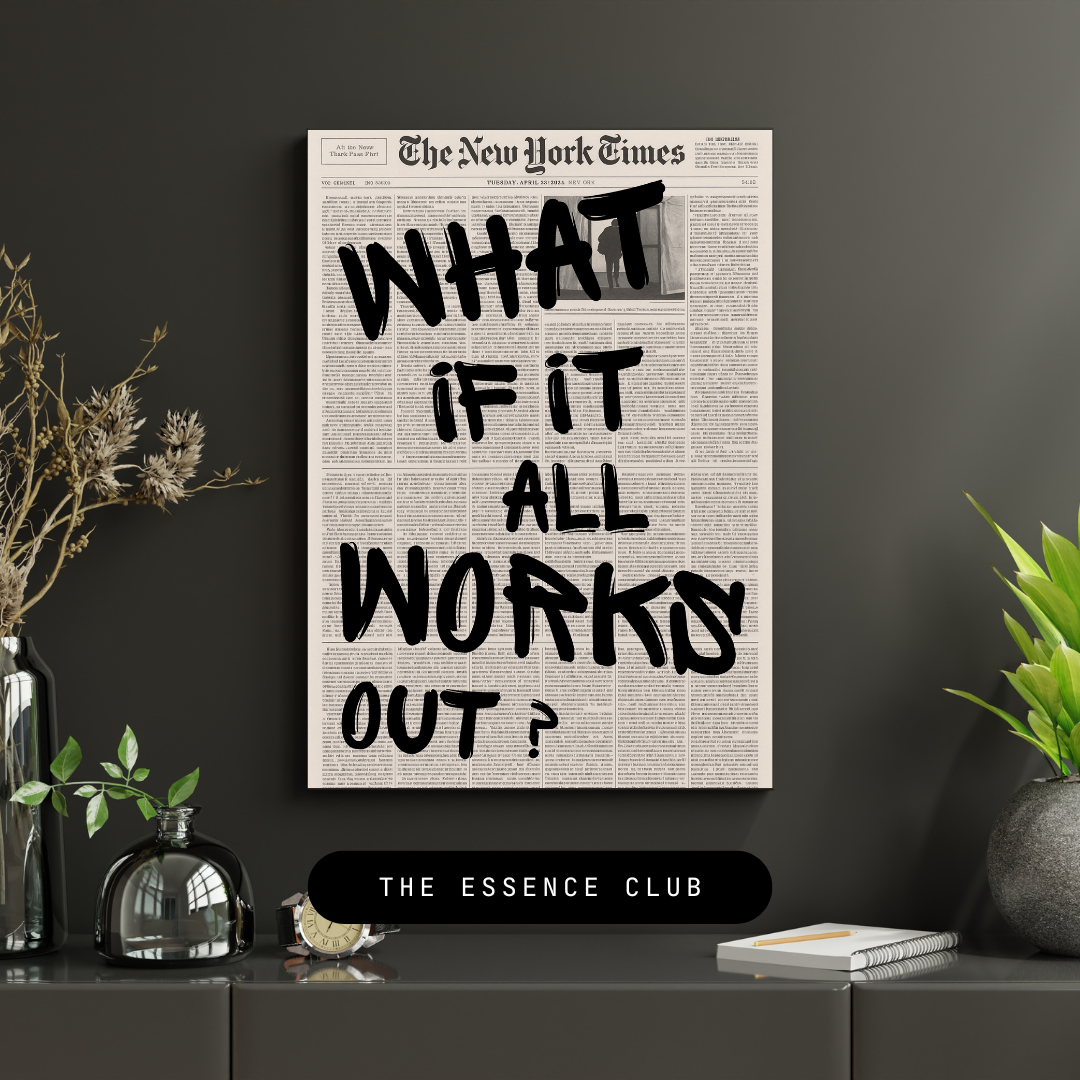 “What If It All Works Out?” Motivational Wall Art – 2 Styles | Digital Download & Premium Print | The Essence Club