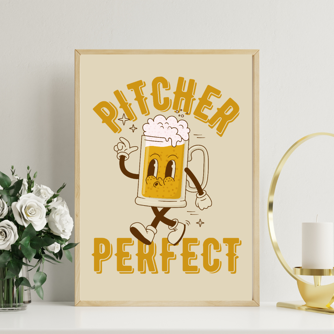 Pitcher Perfect – Retro Beer Poster Print