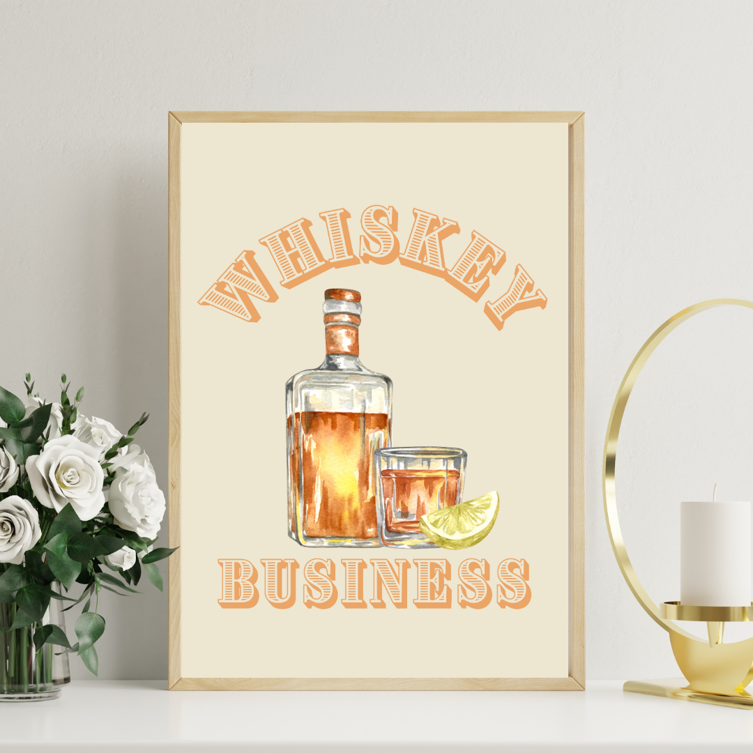 Whiskey Business – Retro Whiskey Poster Print